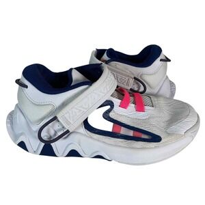 Nike Giannis Immortality 2 Sneakers Low Top Hook Loop White Pink Blue Size 2.5